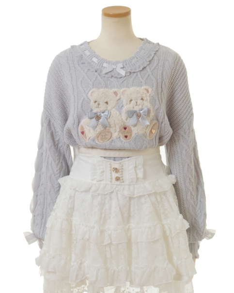 Twin Bearsニットトップス ブラック 予約商品】Twin Bearsニットトップス ｜ LIZ LISA（リズリサ