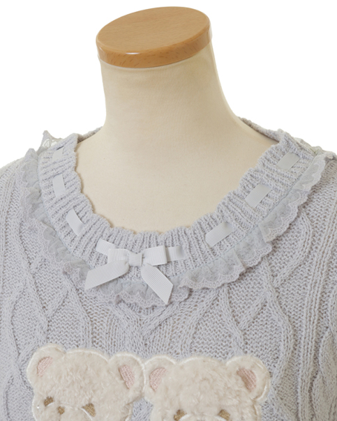 リズリサ Twin Bearsニットトップス 予約商品】Twin Bearsニットトップス ｜ LIZ LISA（リズリサ