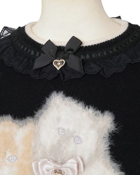 キャットジャガードリボンスリーブニット ｜ LIZ LISA（リズリサ