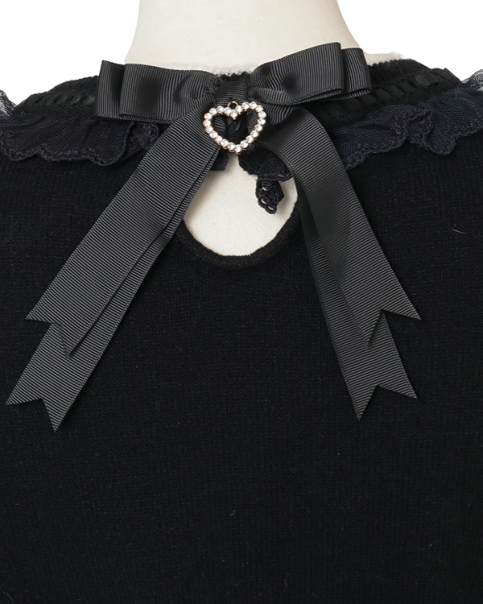 キャットジャガードリボンスリーブニット リズリサ キャットジャガードリボンスリーブニット ｜ LIZ LISA（リズリサ