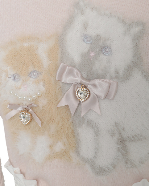 キャットジャガードリボンスリーブニット ｜ LIZ LISA（リズリサ