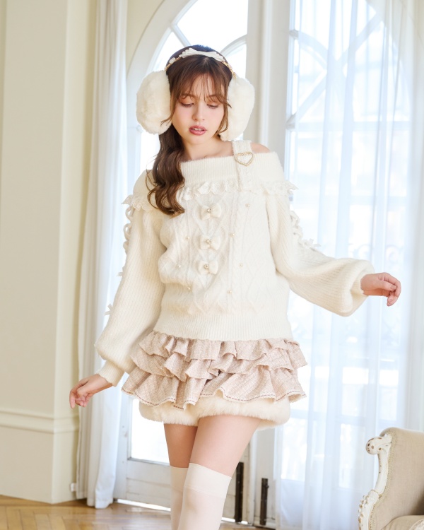 オフショルフェザーニットトップス ｜ LIZ LISA（リズリサ）公式通販