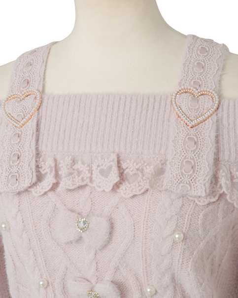 LIZLISA オフショルフェザーニットトップス ブラック オフショルフェザーニットトップス ｜ LIZ LISA（リズリサ）公式通販