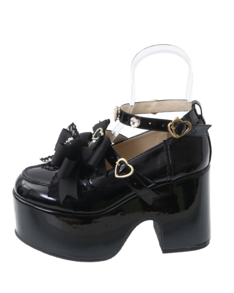 LIZLISA ハートビジュープラットフォームローファー　ピンク　厚底シューズ LIZLISA ハートビジュープラットフォームローファー ピンク 厚底