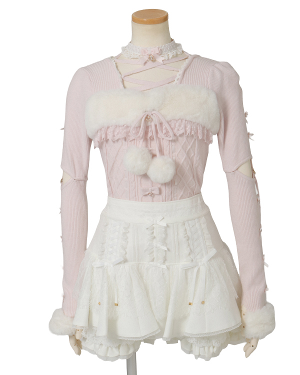 lilly❤︎様（リピーター様3点おまとめ） 予約商品】ファーリボンカットアウトスリーブニット ｜ LIZ LISA